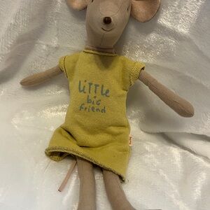 Cute Mouse Plush Toy with Yellow Dress Maileg